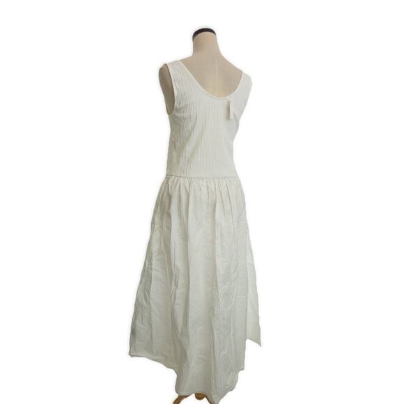 NWT Madewell White Drop-Waist Tank Midi Dress M - Picture 3 of 8